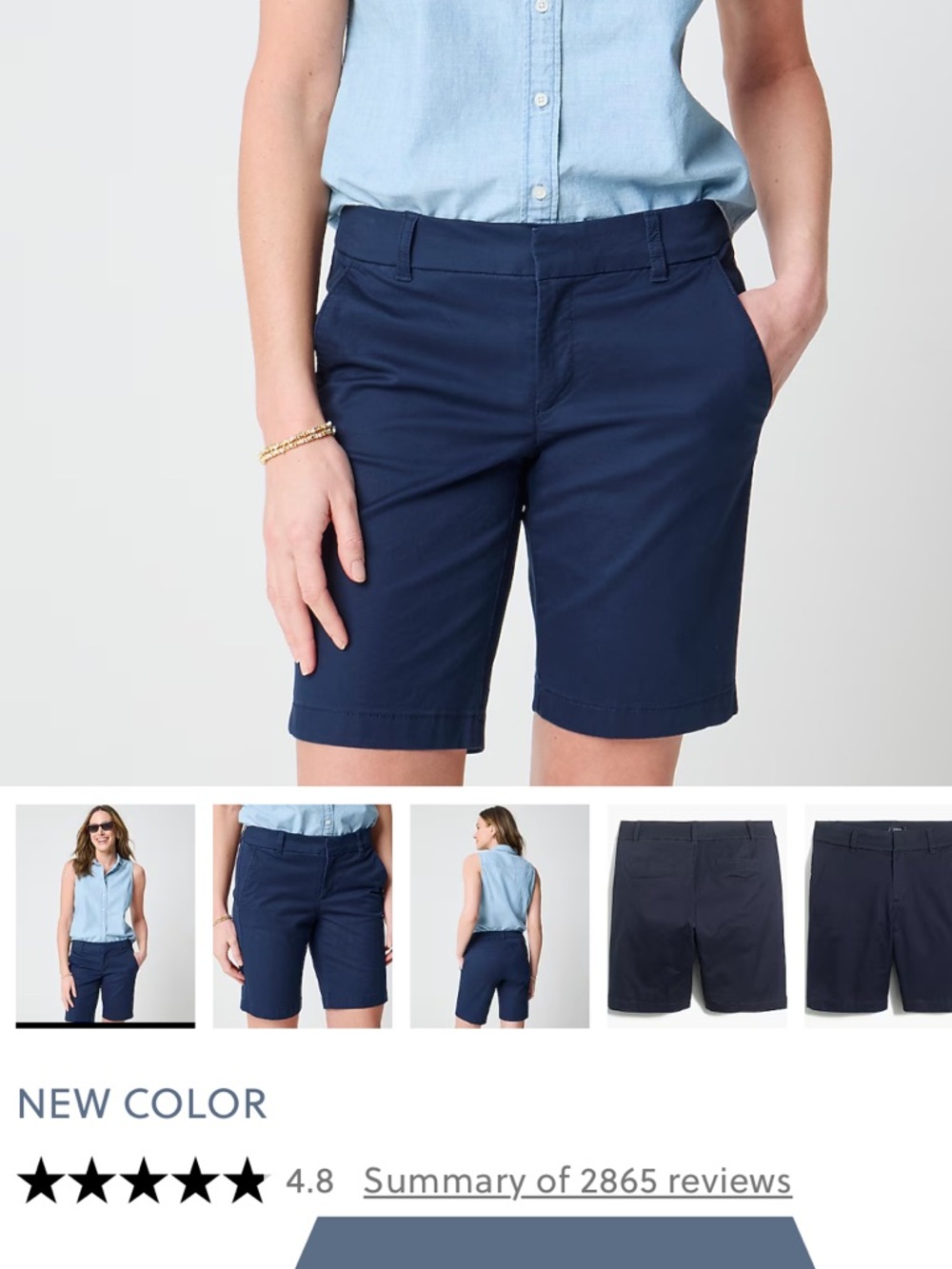 J. Crew Navy Chino Bermuda Shorts
